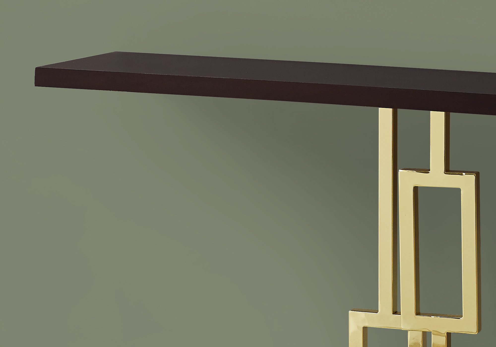 ACCENT TABLE - 48"L / CAPPUCCINO / GOLD METAL